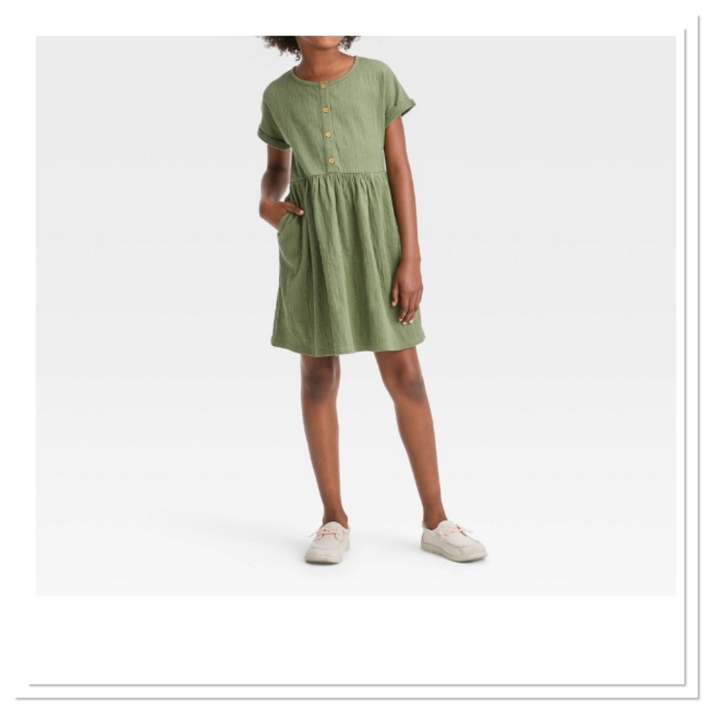 Girls Short Sleeve Solid Knit Dress Cat & Jack